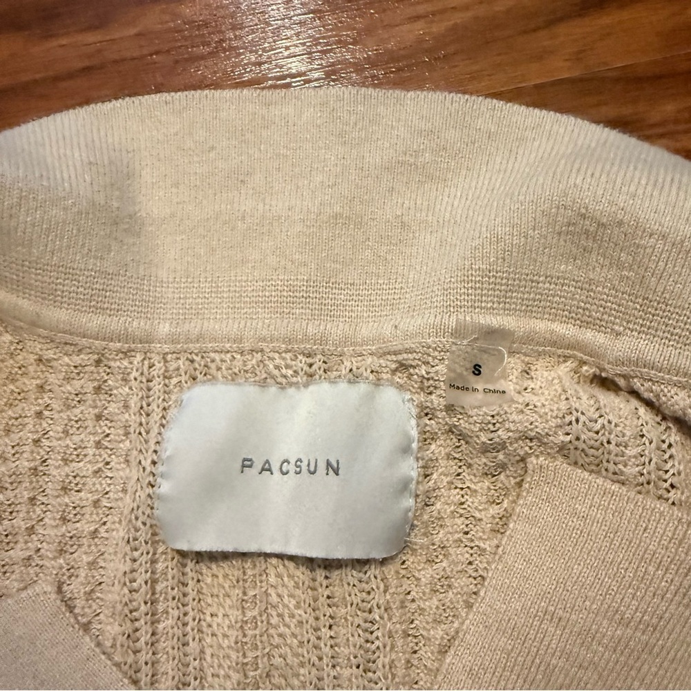 PacSun Women’s Open-Knit Button Front Sweater Top – Size Small – Cream/Beige - Picture 4 of 6